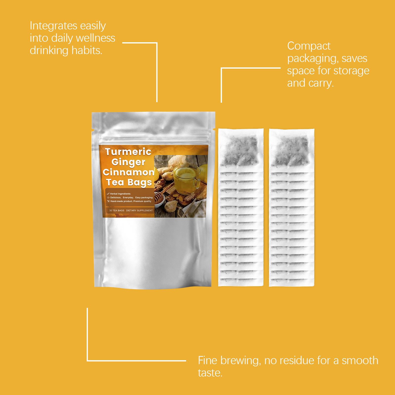 Three Flavors Warm Nourish Compound Tea Bag Mild Formula Moist Care Smooth Taste Portable Body Maintenance