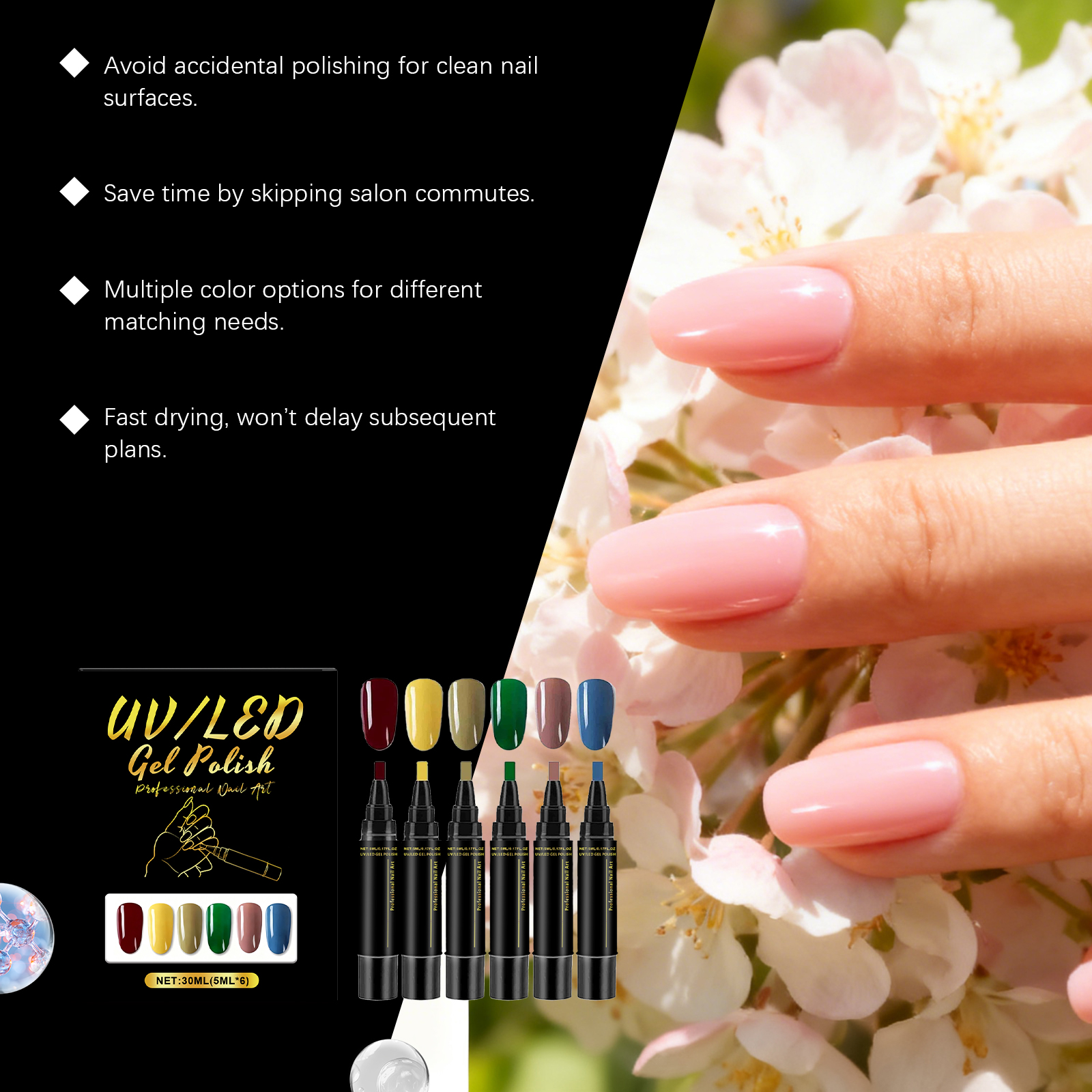 Nail Glue Pen Set Series Household Manicure Colorful Nail Polish Pen Fashion Mixed Color Convenient Smear