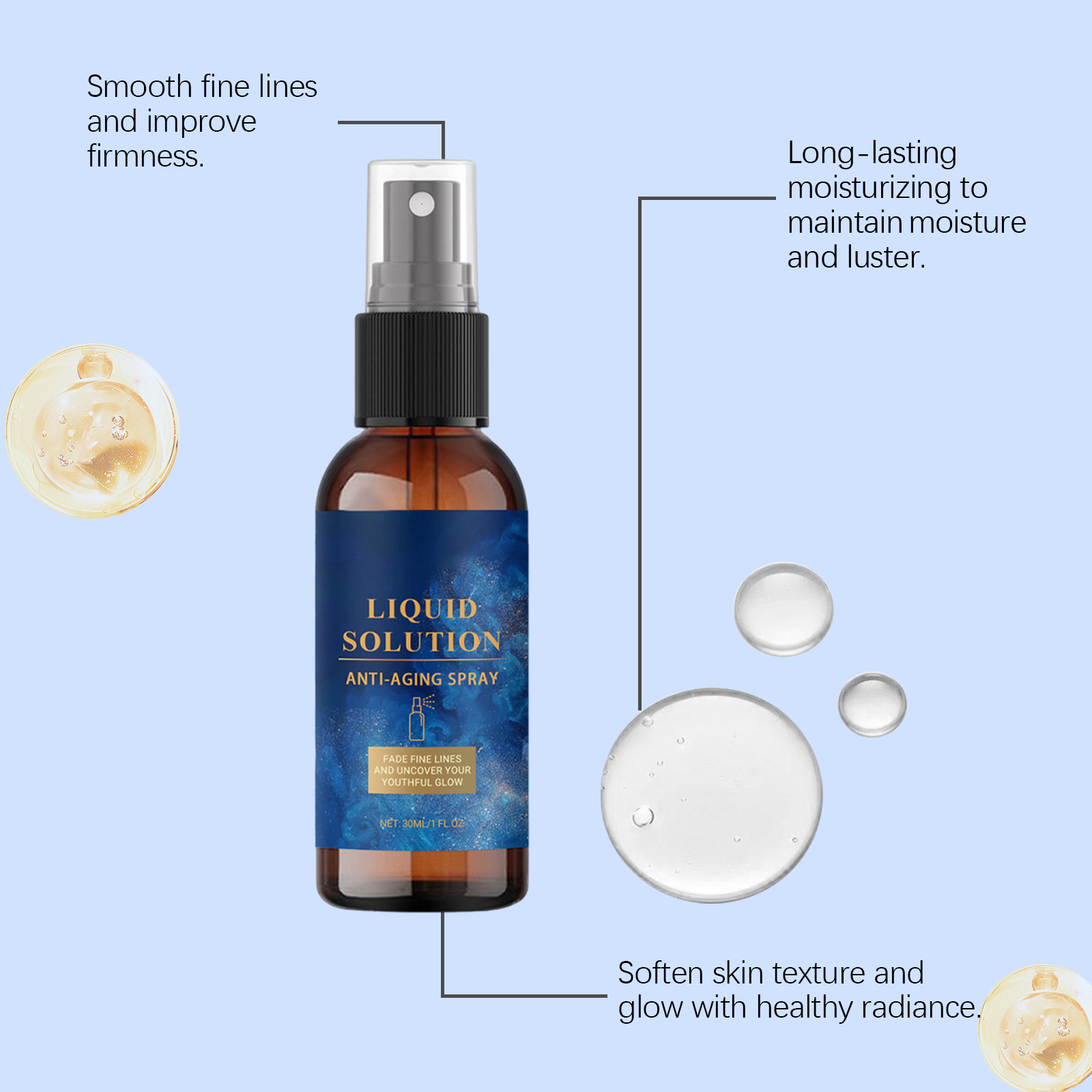 Facial Hydrating Spray Firm Plump Facial Skin Refine Pores Moisturize Nourish Face