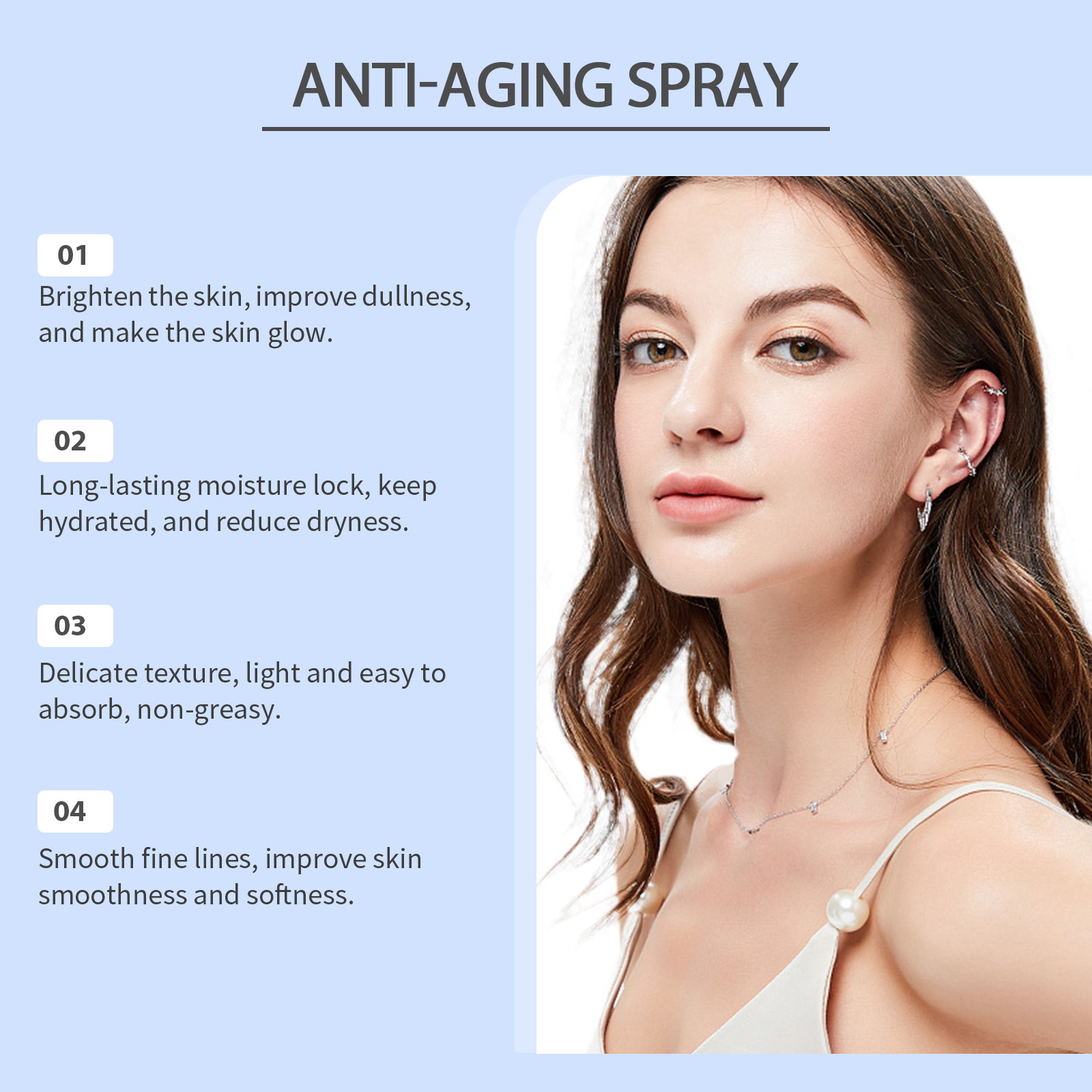 Facial Hydrating Spray Firm Plump Facial Skin Refine Pores Moisturize Nourish Face
