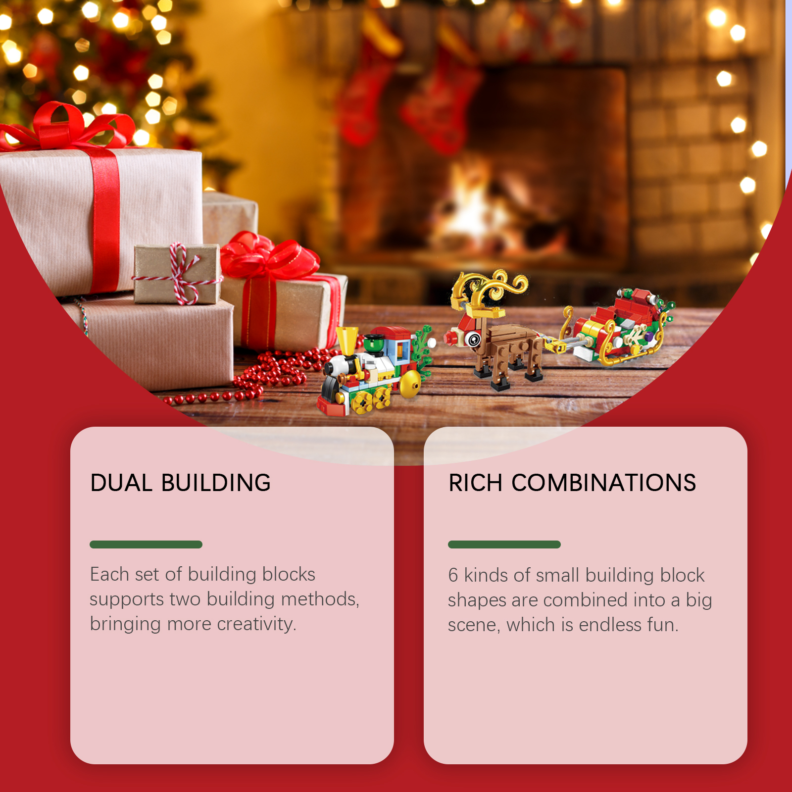 Dowmoo 24 Grid Christmas Building Block Blind Box Set Educational Assemble Small Particle Christmas Gift