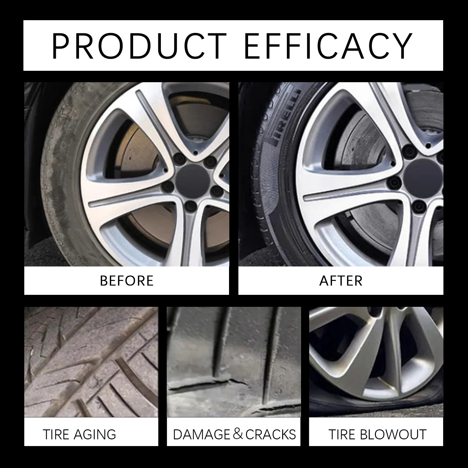 Car Tire Shine Spray Waterproof Anti Dirty Protective Gloss Anti Dust Long Lasting Renew Care