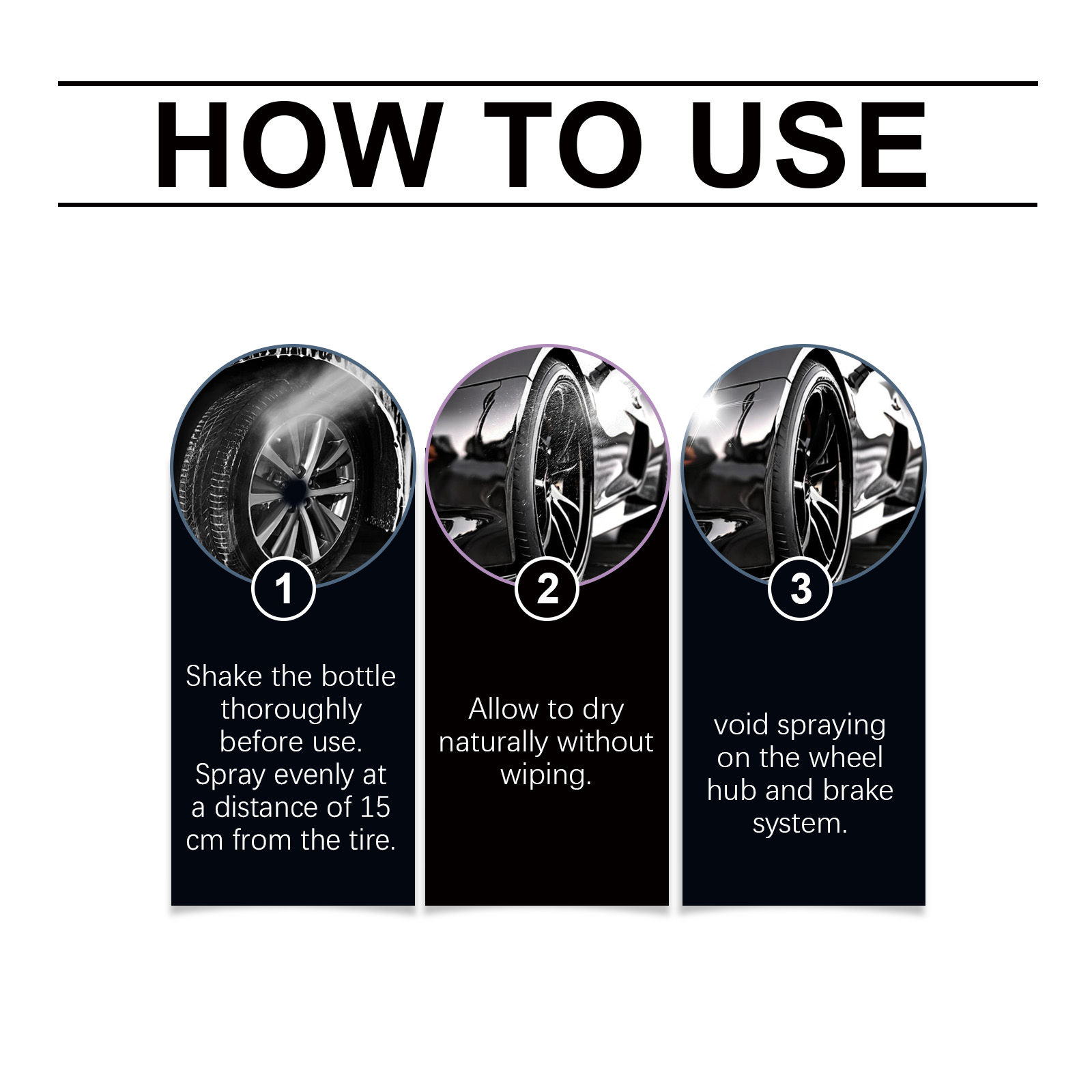 Car Tire Shine Spray Waterproof Anti Dirty Protective Gloss Anti Dust Long Lasting Renew Care