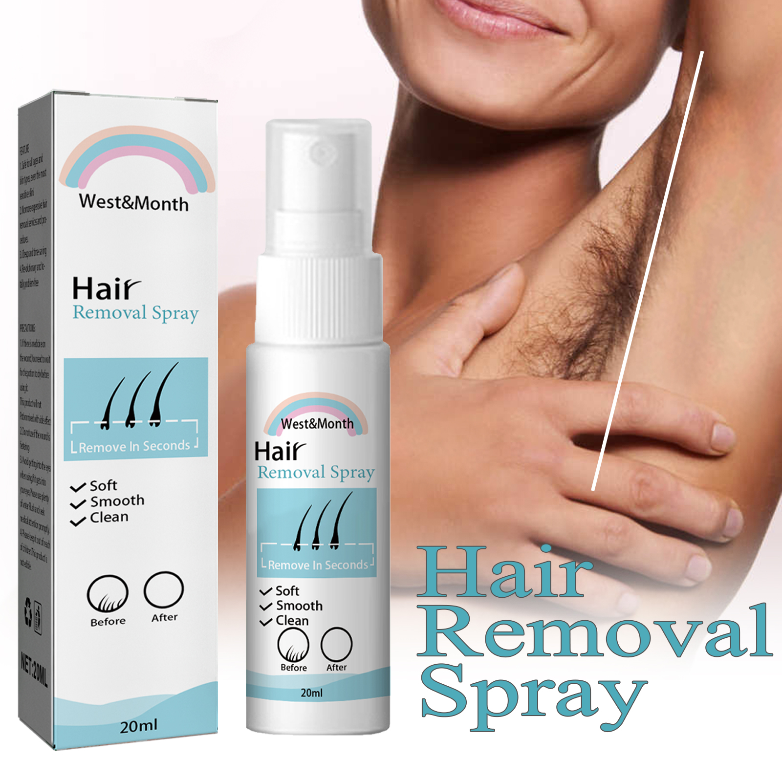 Hair Removal Spray For Underarm Body Gentle Non Irritating Formula For Smooth Skin Daily Care