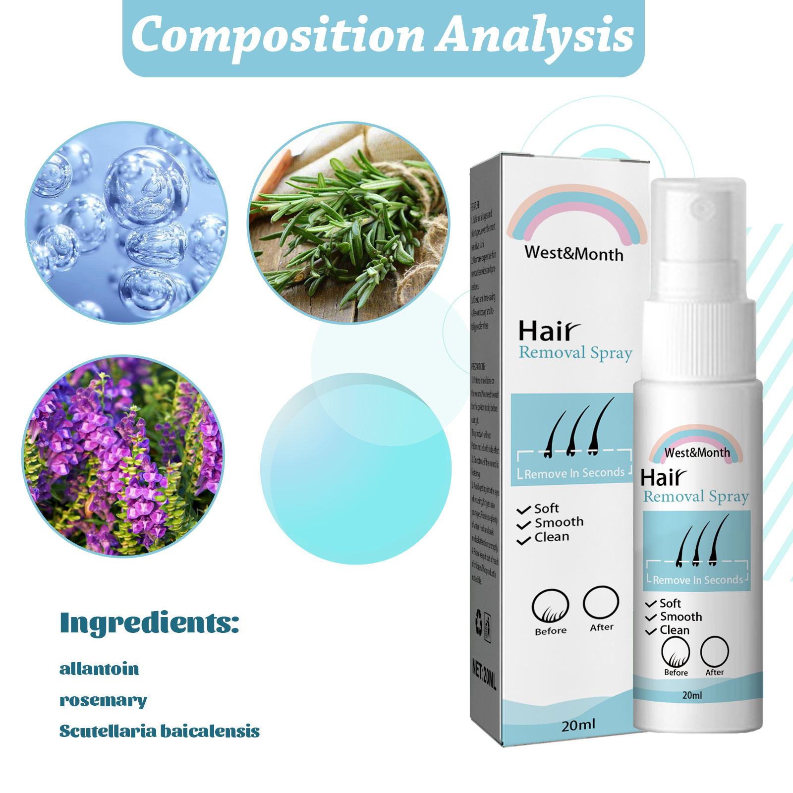 Hair Removal Spray For Underarm Body Gentle Non Irritating Formula For Smooth Skin Daily Care