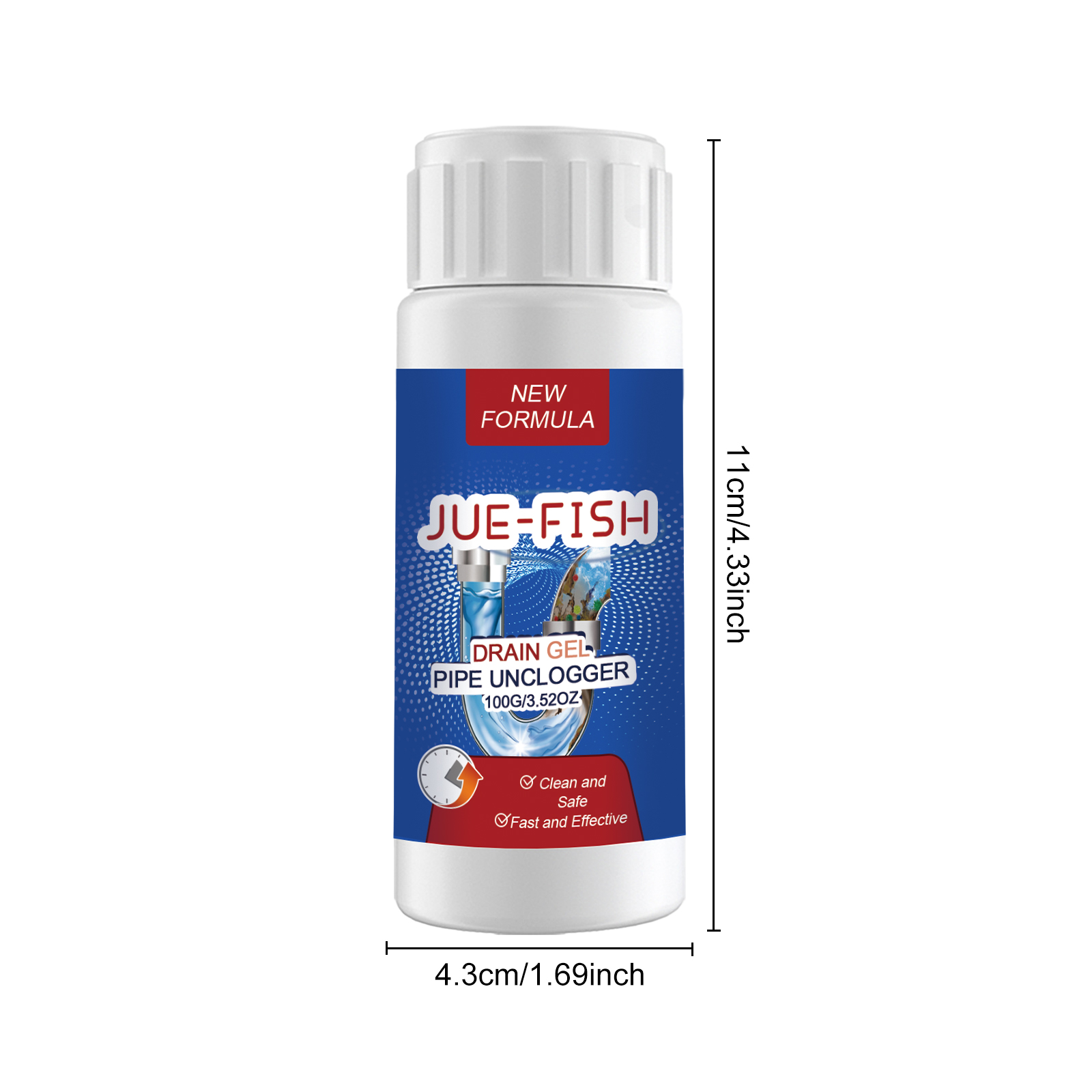 Drain Unclogger Powder Kitchen Sink Bathroom Pipe Cleaner Grease Hair Dissolver Deodorizer 500g