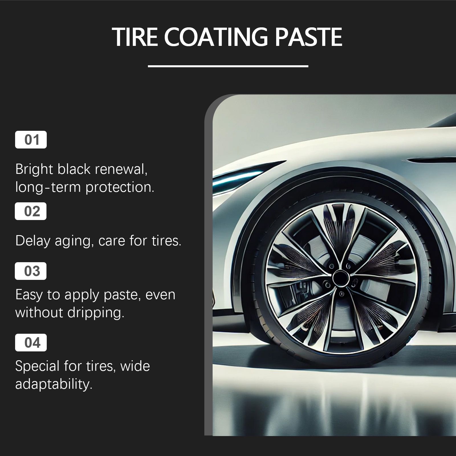 Tire Restoration Balm Polishing Cleaning Gloss Enhancer For Car Wheel Care 50g