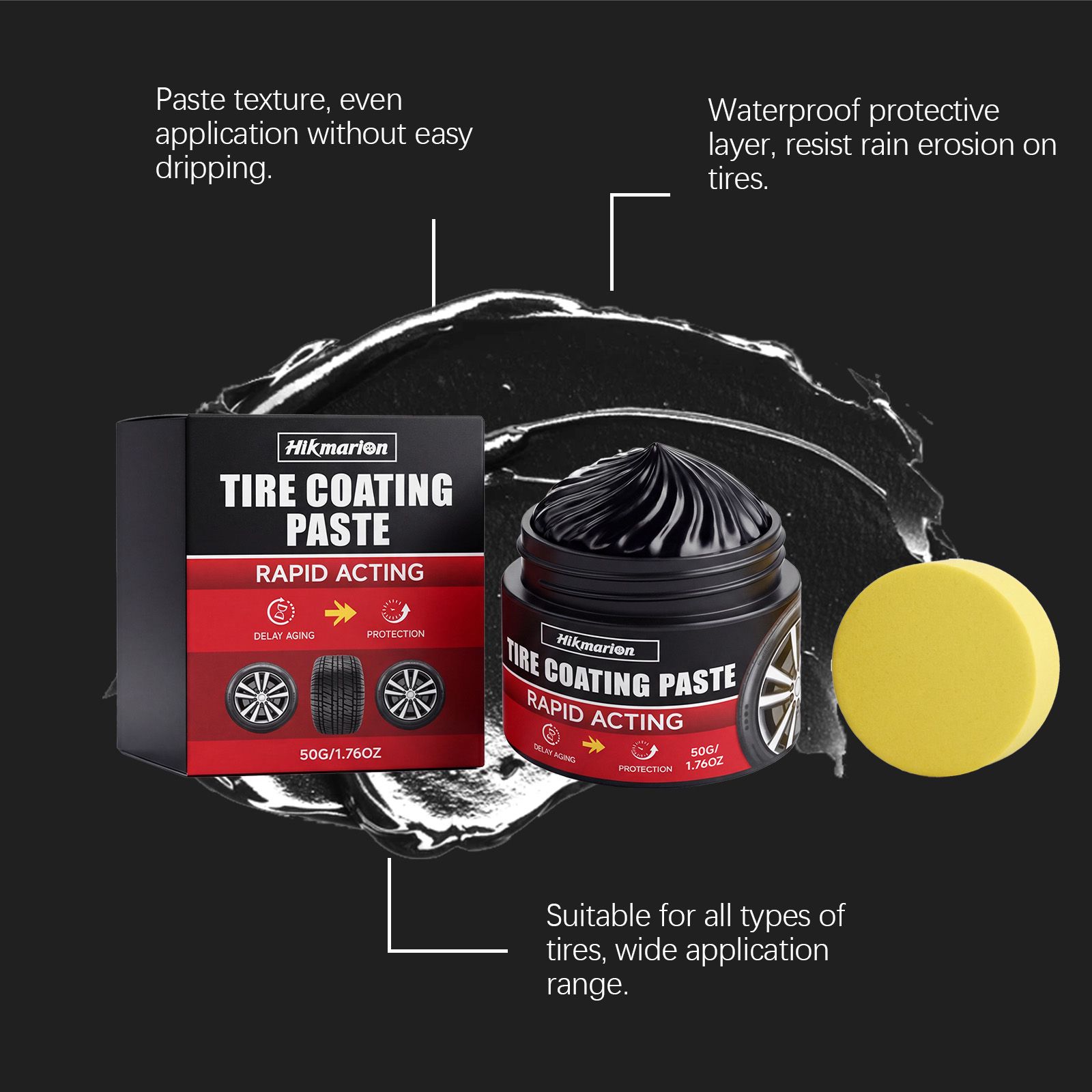 Tire Restoration Balm Polishing Cleaning Gloss Enhancer For Car Wheel Care 50g