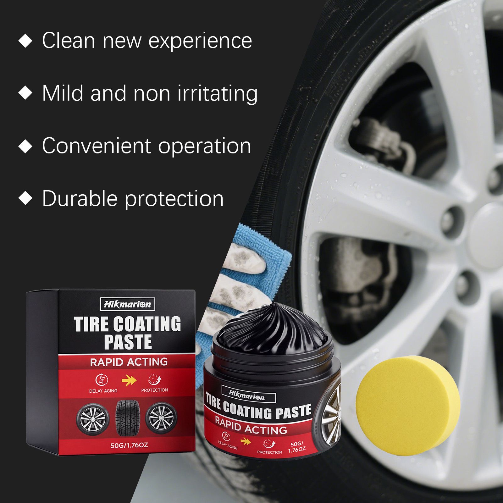 Tire Restoration Balm Polishing Cleaning Gloss Enhancer For Car Wheel Care 50g