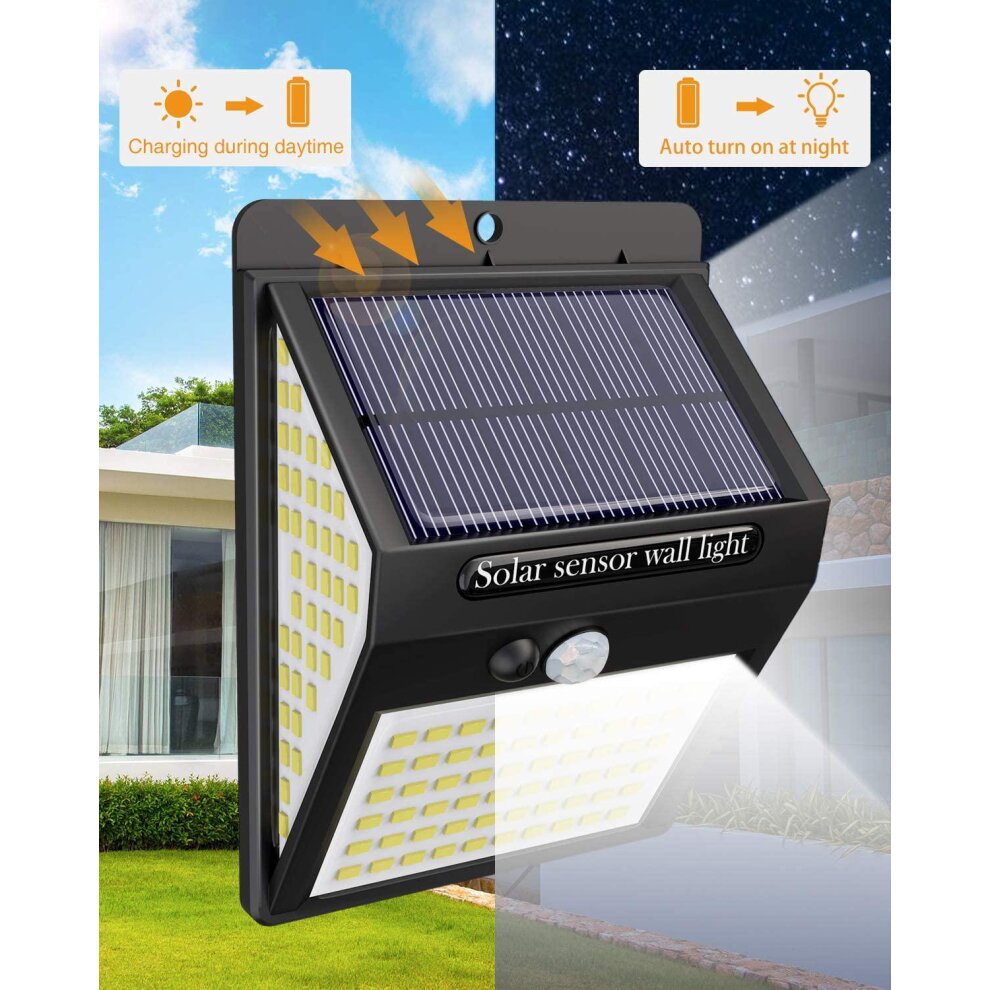 [4 Pack] 140LED Solar Security Lights Outdoor, Litogo Solar Motion Sensor Lights 270