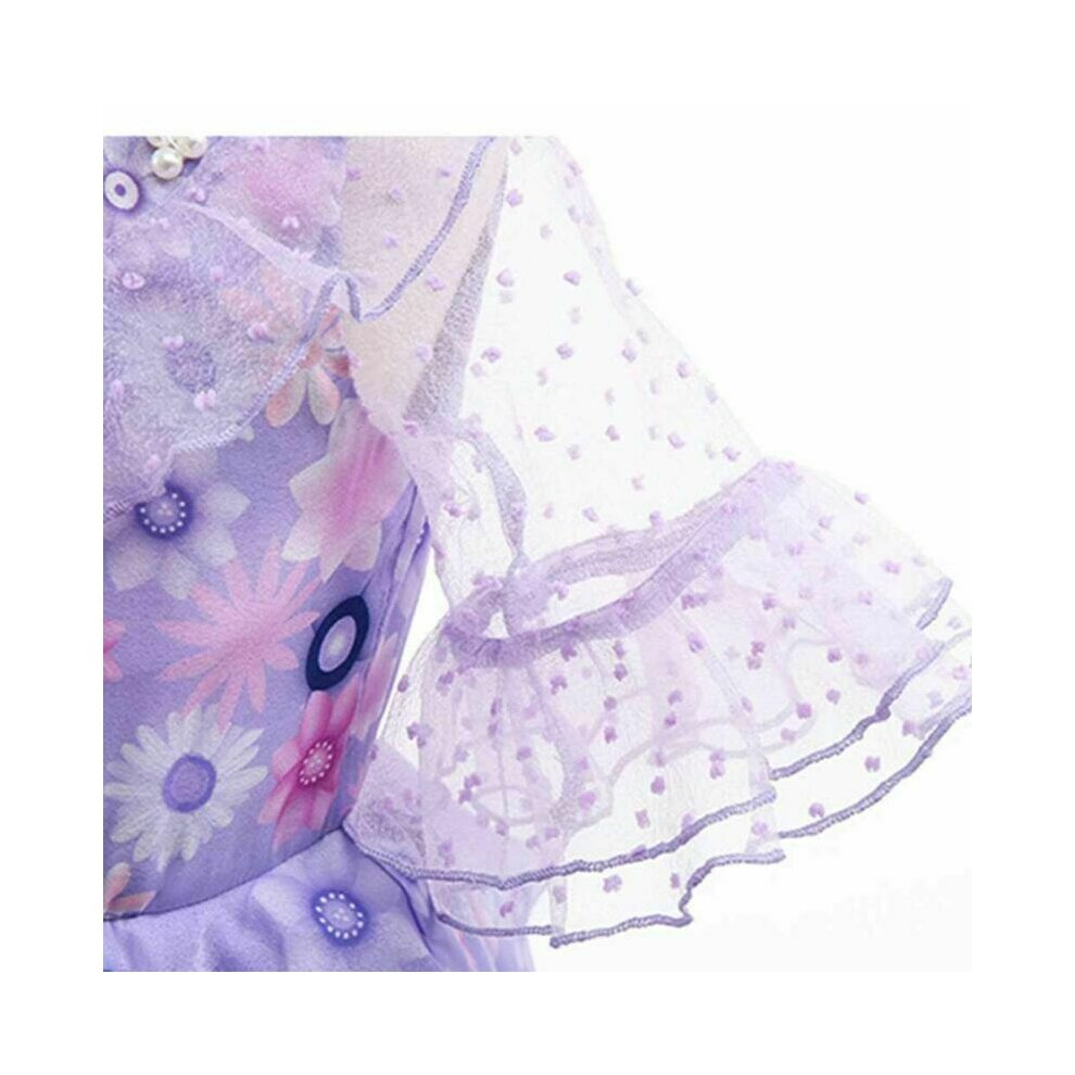 (5-6 Years) Kids Girls Encanto Isabela Costume Dress Princess Birthday Party Fancy Dress