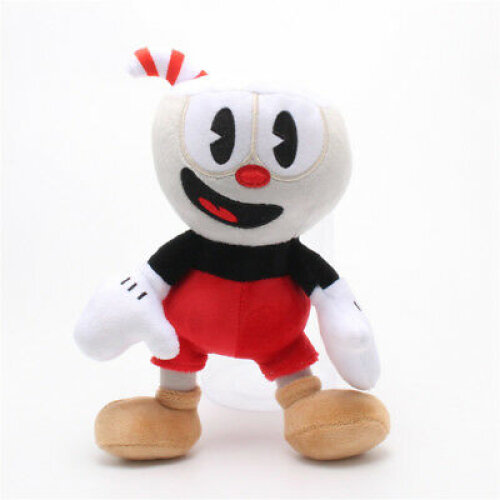 (Red) Cuphead Game Cuphead & Mugman Mecup Brocup Plush Toy