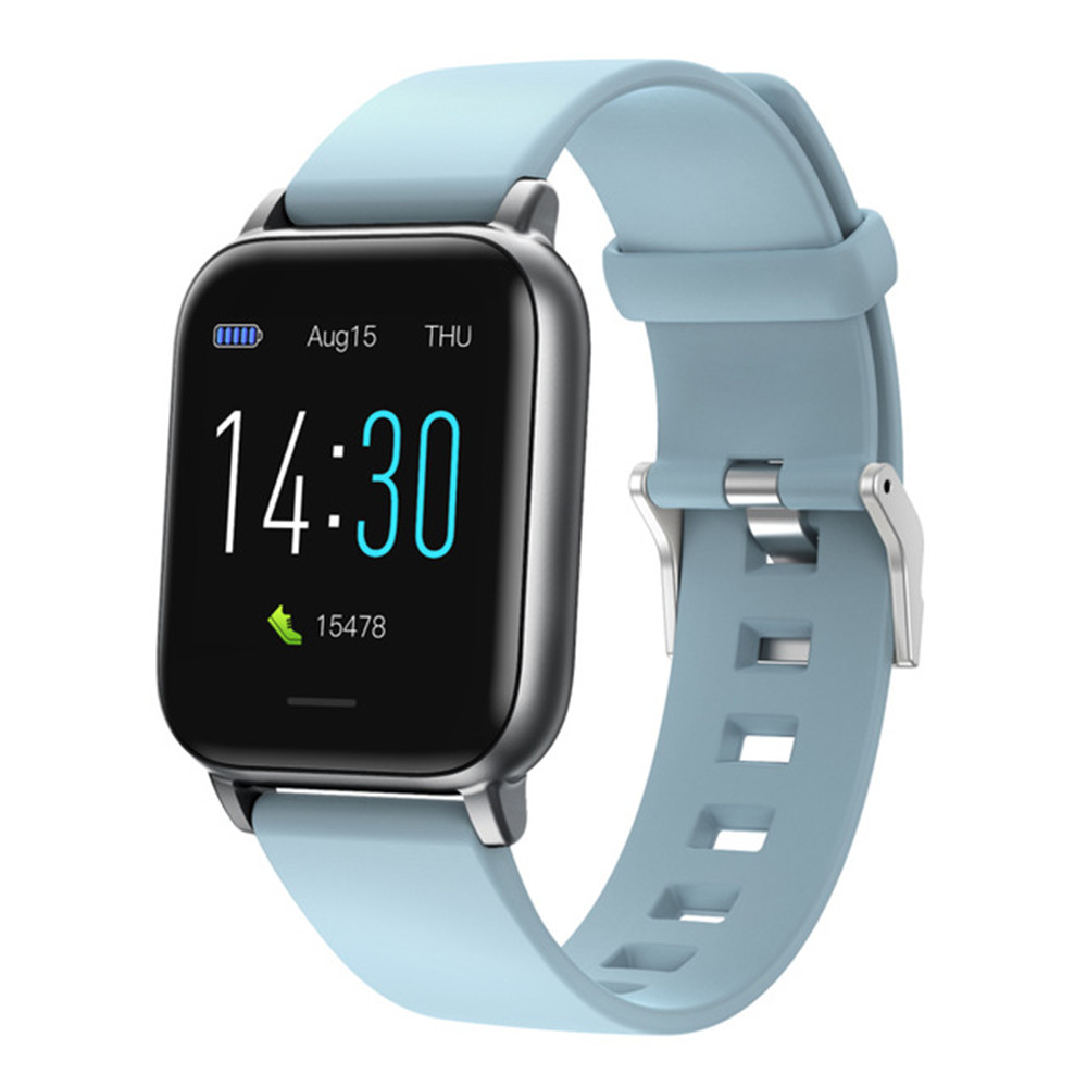 (Blue) Smart Watch Women Men Blood Pressure Heart Rate Health Watch Thermometer Step Waterproof Sports Smartwatch