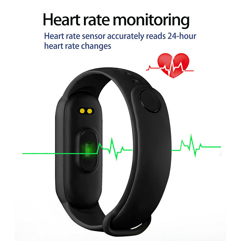 (Pink) Smart Bracelet Multi-Function Heart Rate Blood Pressure Monitor Step Sports Smart Watch
