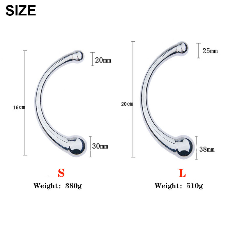 (20cm) Metal Stainless Dildo Anal Butt Plug G-spot Stimulator Male Prostate Massager Adult Sex Toy Handheld Magic Wand BDSM