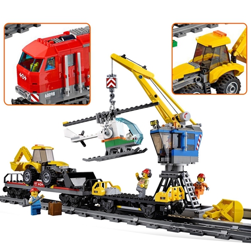 Building Block Heavy-Haul Train Brick city Toy for Children Girl boy 02009 Cargo Train Birthday Christmas gift
