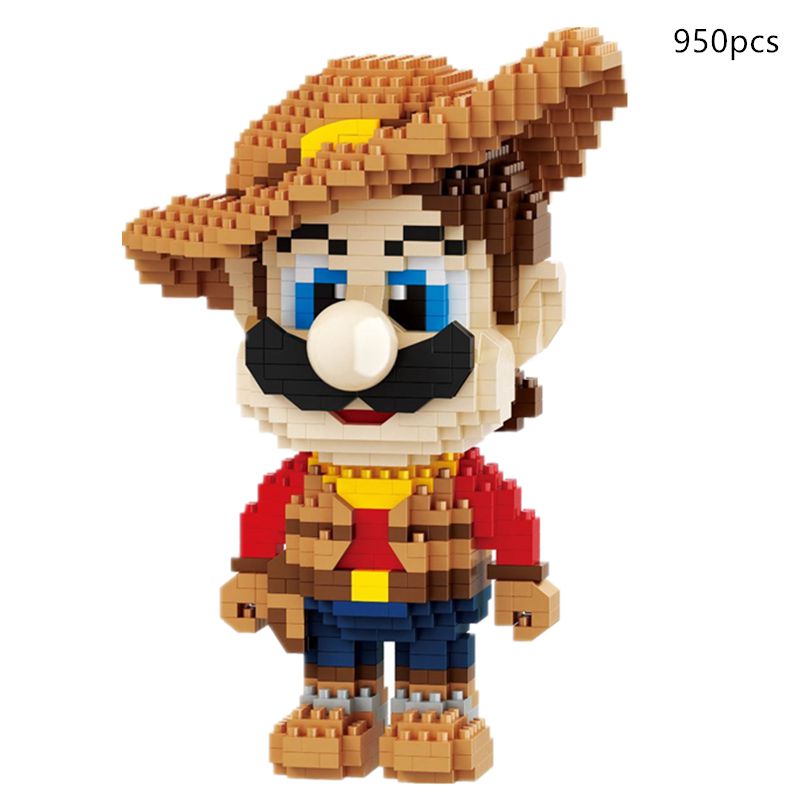 (Super Mario A) Super Mario Nano Block Bros Blocks Kids Educational Cowboy Mini Blocks Mario Building Brick Toys