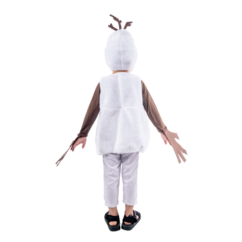(100~110cm) Frozen Olaf Costume Kids Childrens Snowman Costume Fancy Dress Up Outfit World Book Day Costumes for Boys Child