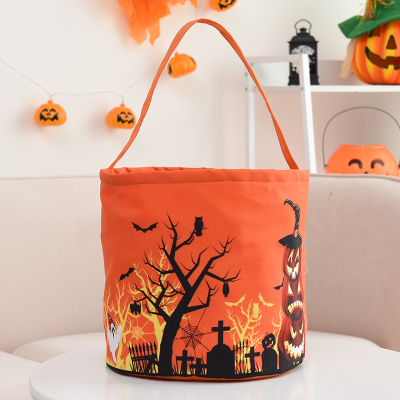 (Purple) Halloween Candy Bag Glowing Halloween Bag Trick or Treat Halloween Home Party Decor