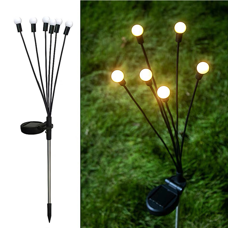 (Warm White) Swaying Solar Garden Lights Firefly Lights Decorative Outdoor Lights Yard Lights Dancing Fireflies Lights for Path Fence