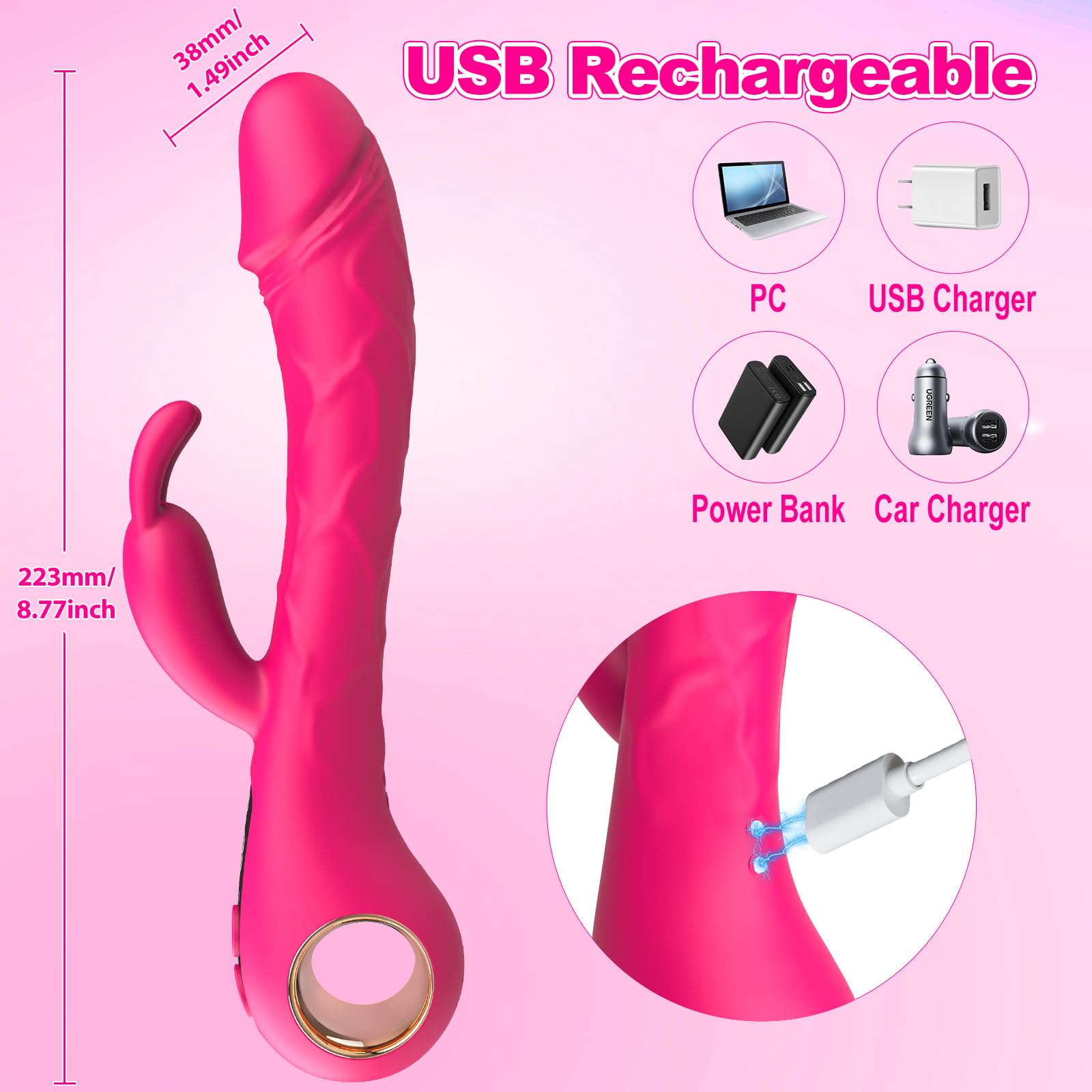 Sex Toys Rabbit Vibrator for Women Adult Toys Anal Toys Realistic Thrusting Dildo G Spot Vibrators Clitoral Stimulator for Couples Men and Women