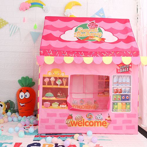 Children Pretend Play Shop Tent Fun Role-Playing Game House Pink