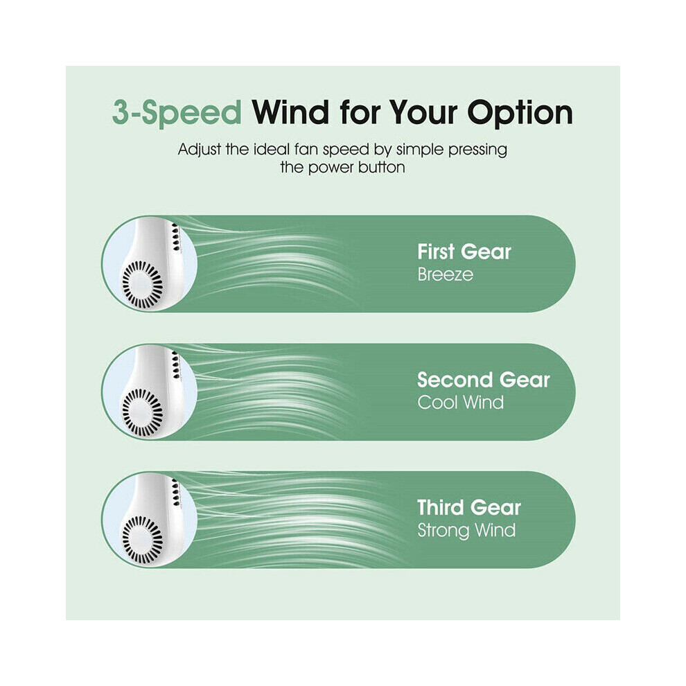 Hands-Free Neck Fan Hanging Bladeless Cooling Fan USB Rechargeable