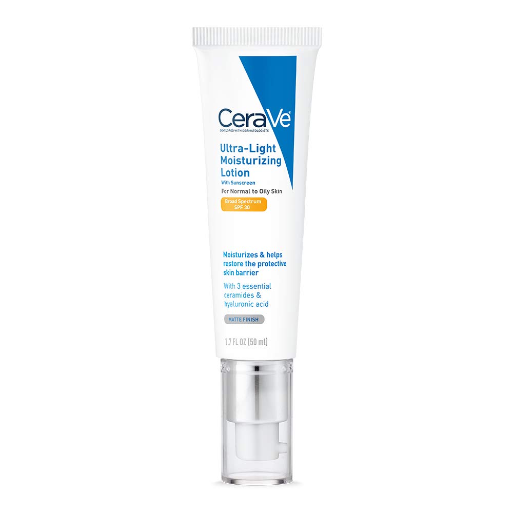 CeraVe Ultra Light Face Lotion Face Moisturizer with Sunscreen SPF 30 for Daily Use