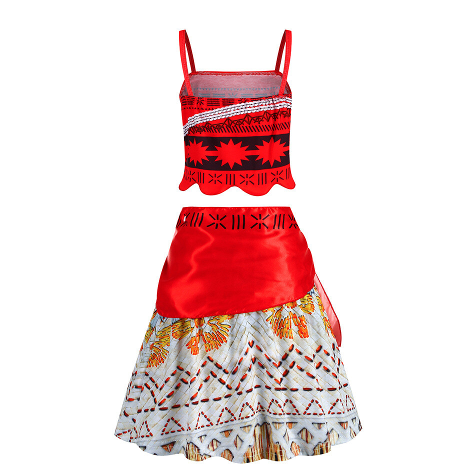 (Size 100) DISNEY Movie Moana Princess Costume Fancy Dress Children Cosplay Hawaiian Kids Girls Halloween Carnival Party Outfits