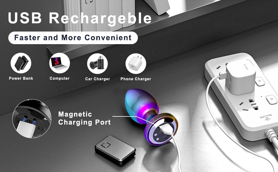 (Colorful) Anal Plug Vibrator Metal Wireless Remote Control Butt Plug Men Prostate Massager Portable Female Masturbator Dildo Sex Toys for Women Men Adult Games