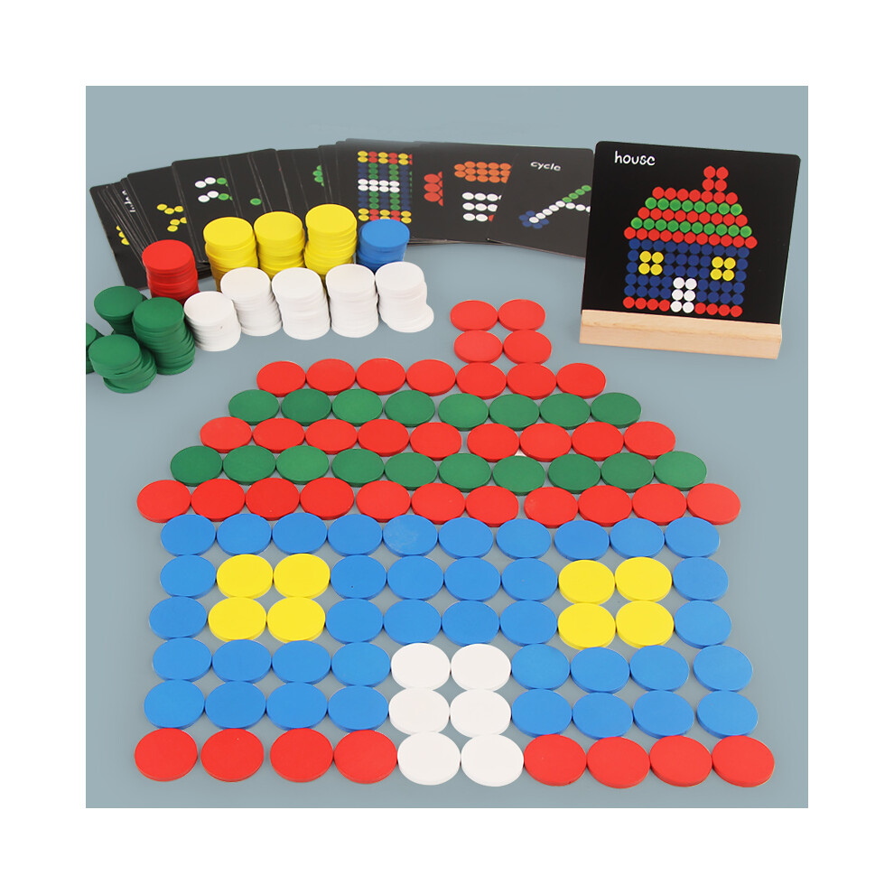 260Pcs Circle Creative Puzzle Montessori Colorful Wooden Toys Color Cognitive Game Preschool Early Educational Gift for Children