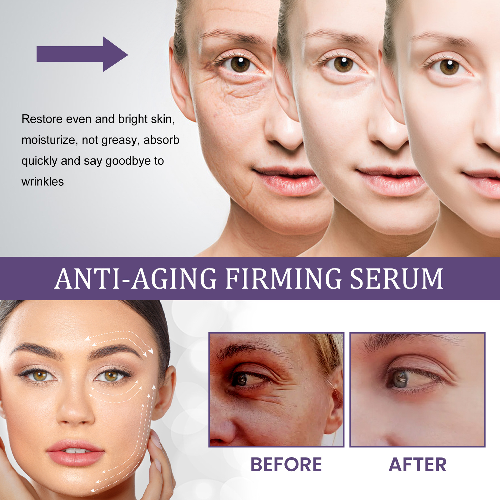Collagen Remove Wrinkle Face Serum Lift Firming Anti Aging Fade Fine Lines Whitening Brightening Hydration Moisturizer Facial Skin Care Cosmetics