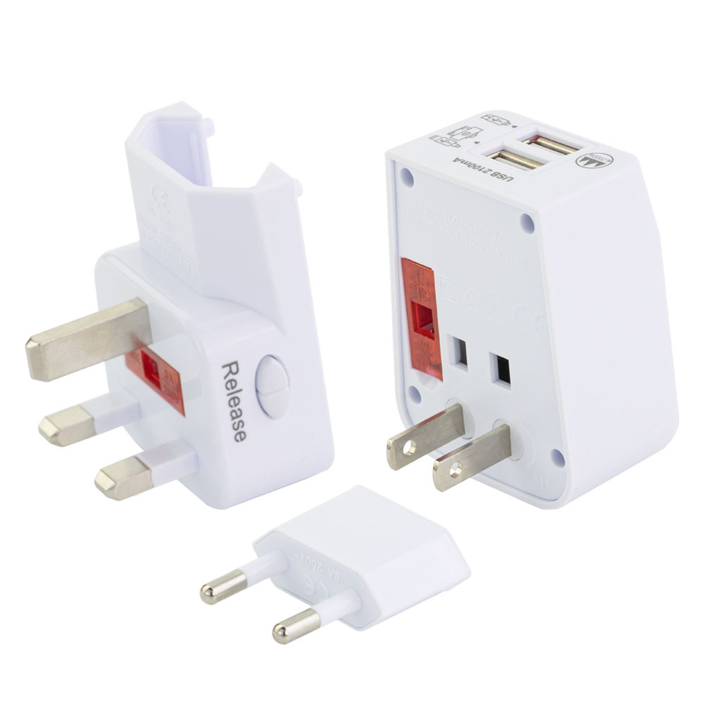 4 In 1 International World Wide Universal Travel Adaptor with USB Charging