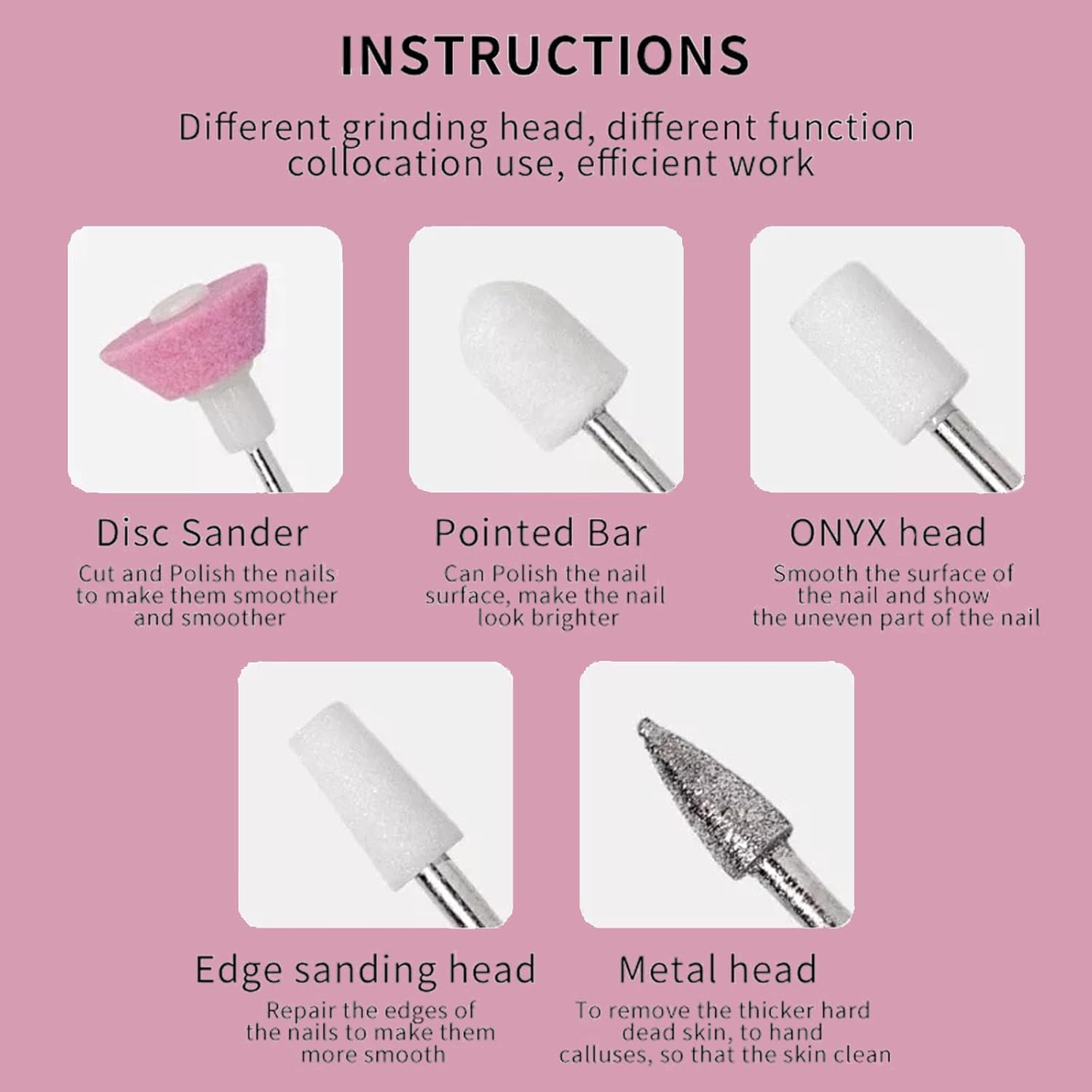 Portable Manicure Pedicure Kit  Electric Nail Drill for Acrylic Nails