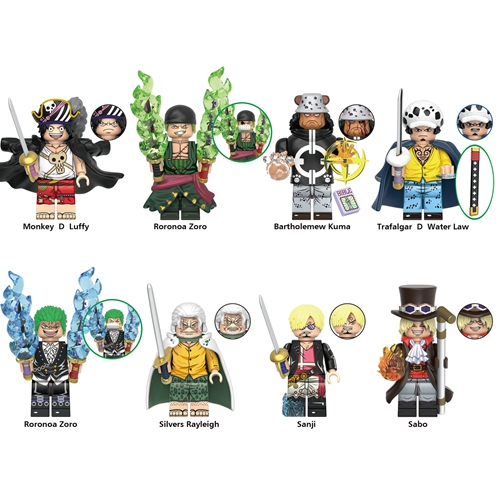 ONE PIECE Series Blocks Gild Tesoro Kuzan Roronoa Zoro Nami Shiryu Monkey D Luffy Mini Doll Anime Figures Toys