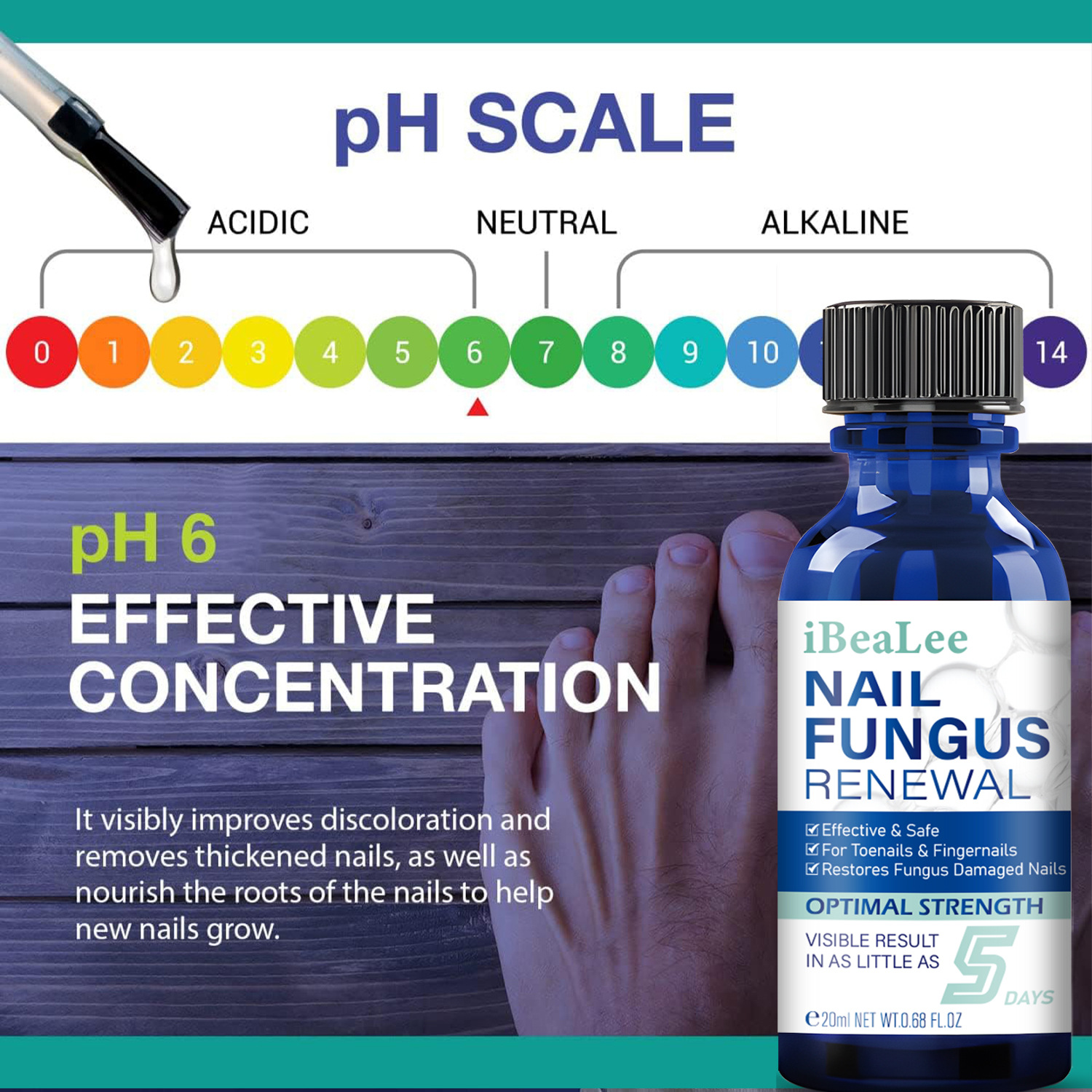 Fungal Nail Treatment for Toenails Extra Strong Nail Fungus Repair Solution Nail Fungal Renewal Foot Care Liquid 20ml