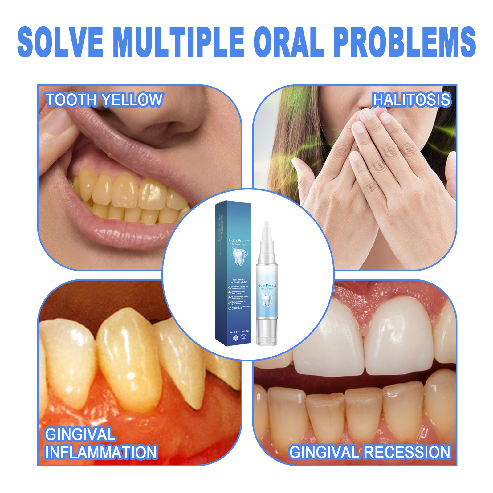 Gum Repair Gel Rebuilding Strengthen Whiten Remove Breath Inflammation Oral Tooth Bad Protect Anti Gingival Stains Recessio
