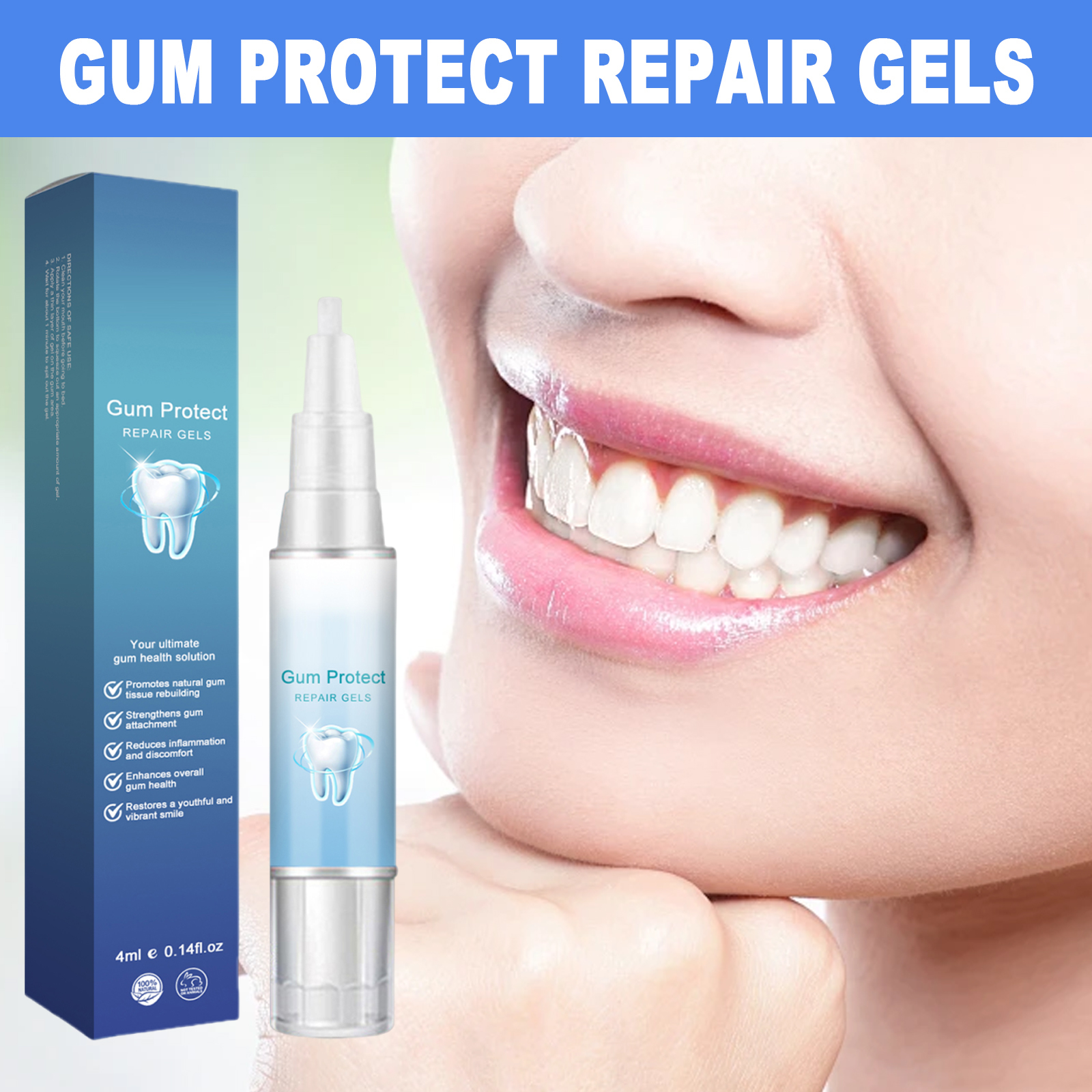 Gum Repair Gel Rebuilding Strengthen Whiten Remove Breath Inflammation Oral Tooth Bad Protect Anti Gingival Stains Recessio
