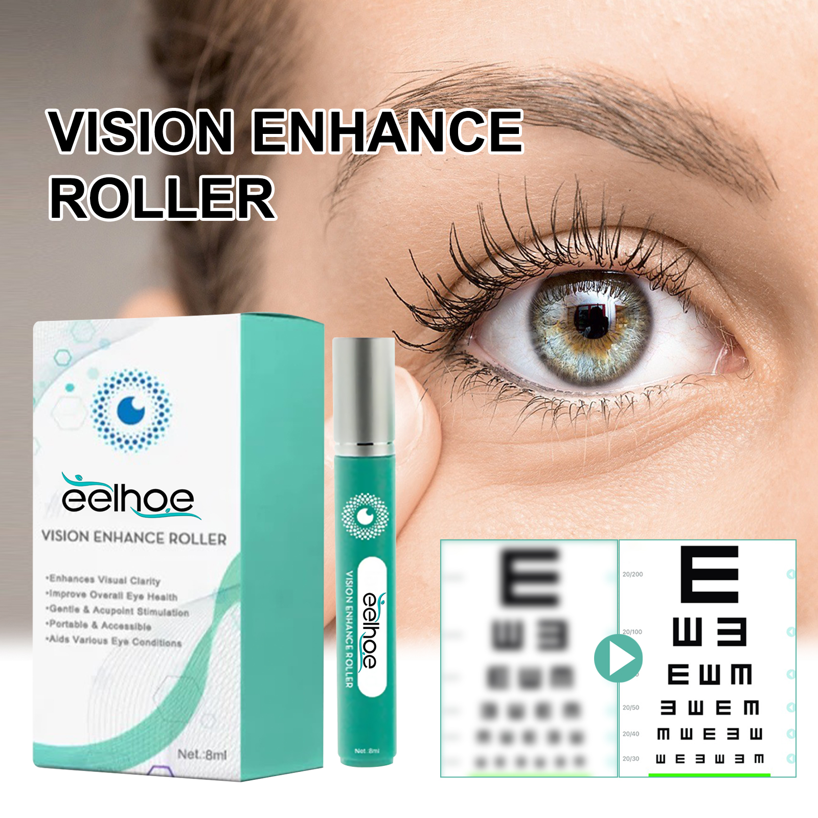 Vision Enhance Roller Fatigue Relieving Eye Massage Device Eye Nursing Eye Massage Instrument Roller Massager