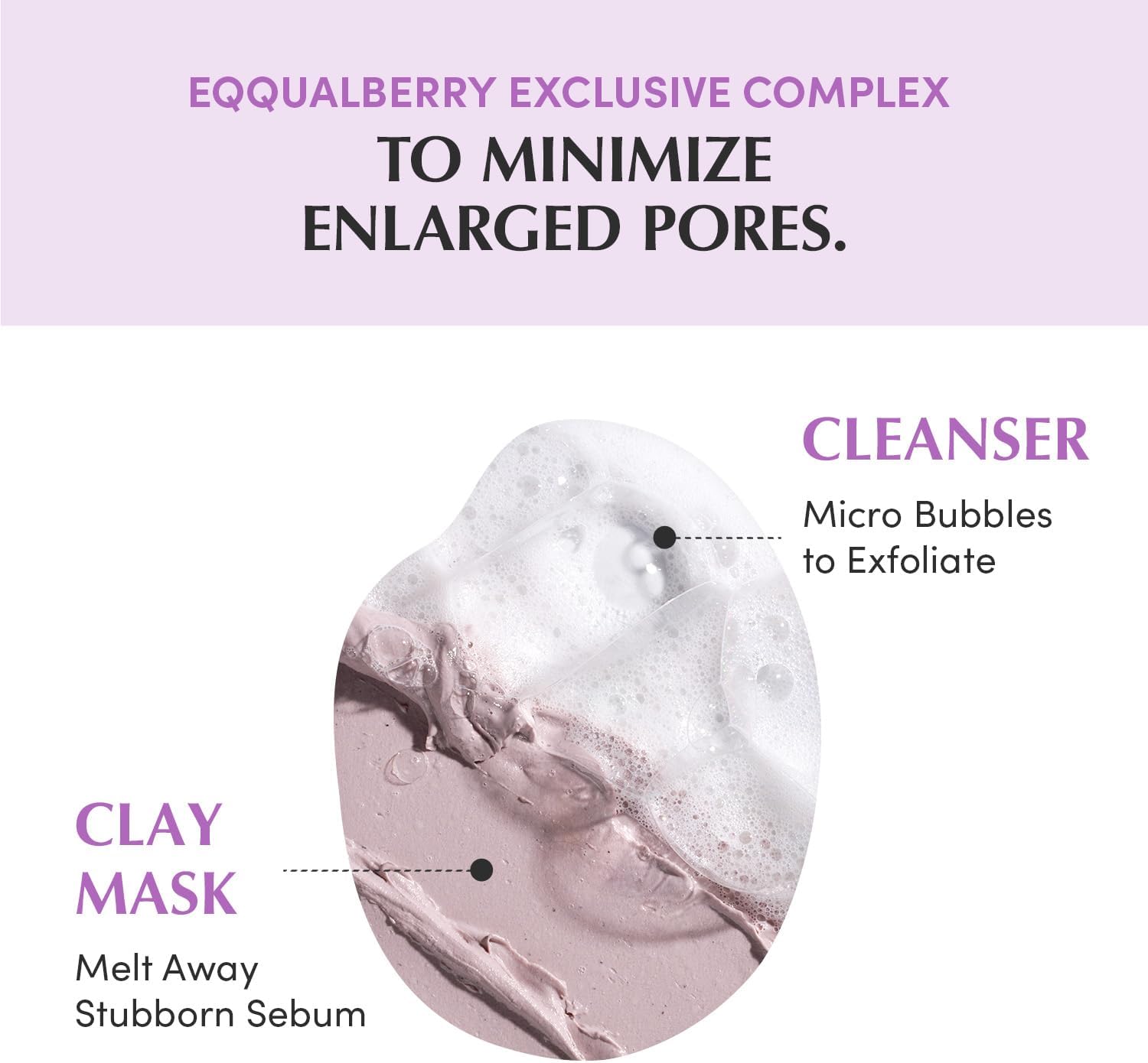 EQQUALBERRY Purple Rice Pore Purifying Cleanser Dual-Use Clay Mask Foam Cleanser Deep Cleansing Pore Care Skin Prep AHA BHA PHA Korean SkincareGlass Skin 130g