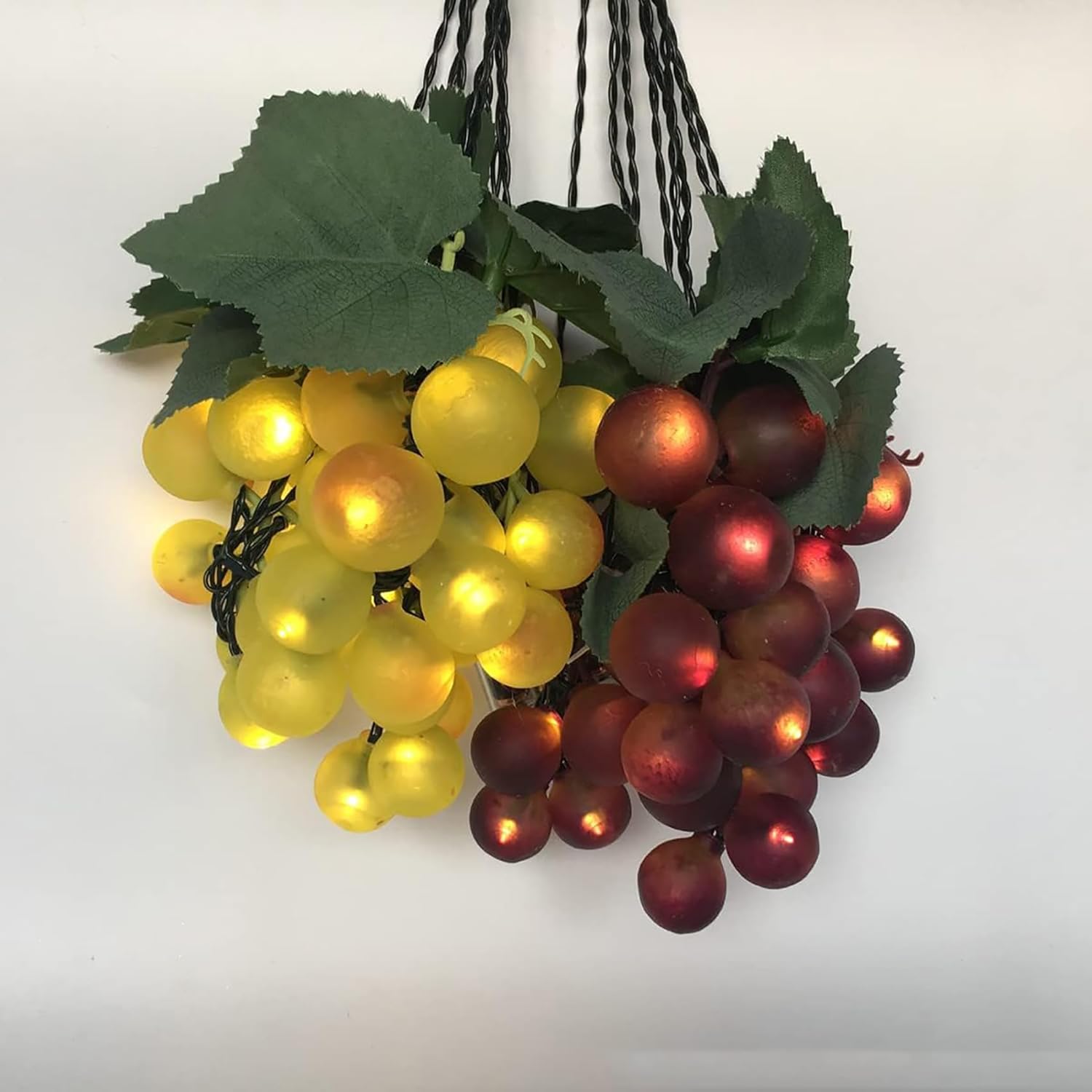 Solar Grape String Lights 80LED Artificial Fruit Fairy Vine Lamp Outdoor Waterproof Garden Fence Patio Wedding Party Warm White