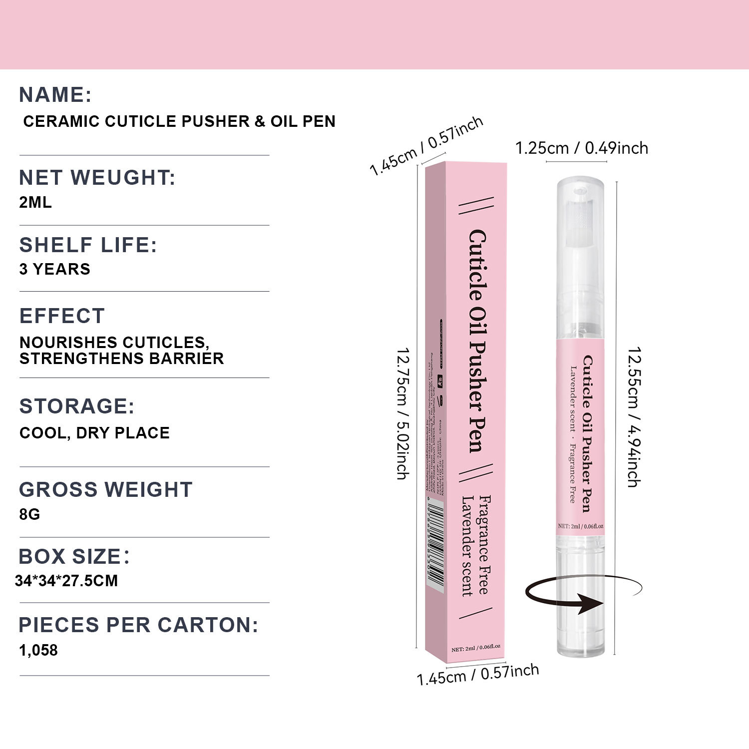 Cuticle Nail Care Oil Pen For Moisturizing Softening And Daily Nail And Cuticle Conditioning Treatment 2ml