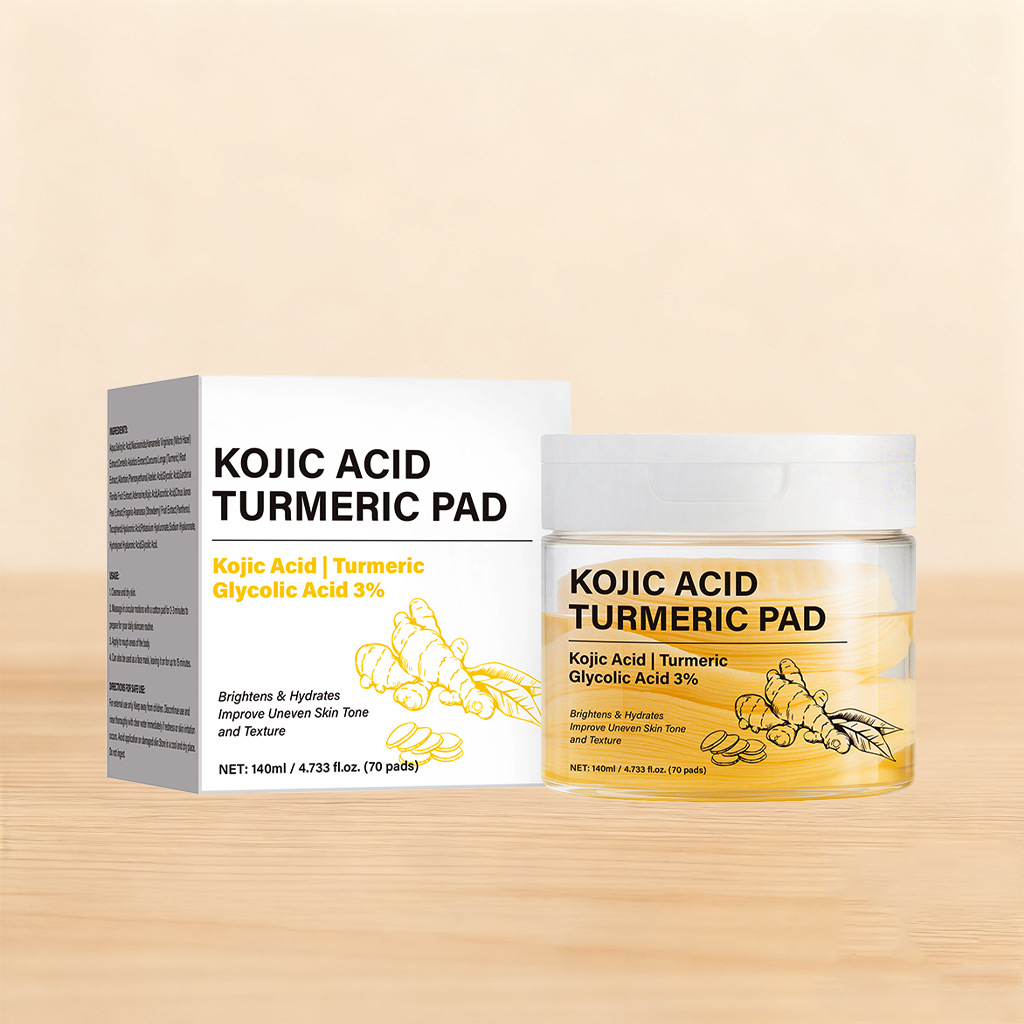 Kojic Acid Turmeric Purifying Toner Pads For Pore Deep Cleaning And Skin Soothing Daily Face Care