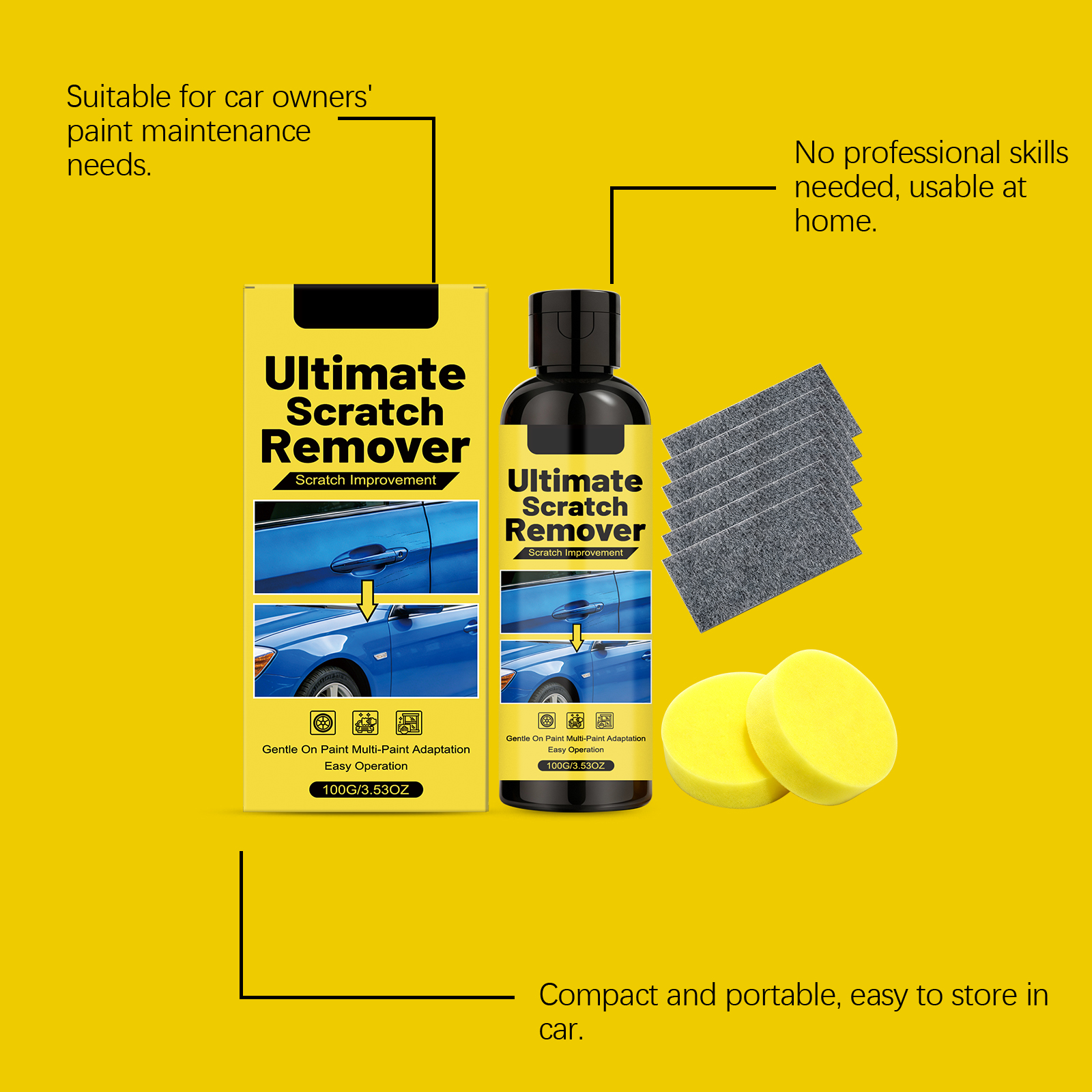 Auto Scratch Repair Kit Car Body Paint Surface Scuff Renew Fix Daily Vehicle Beauty Maintenance Care