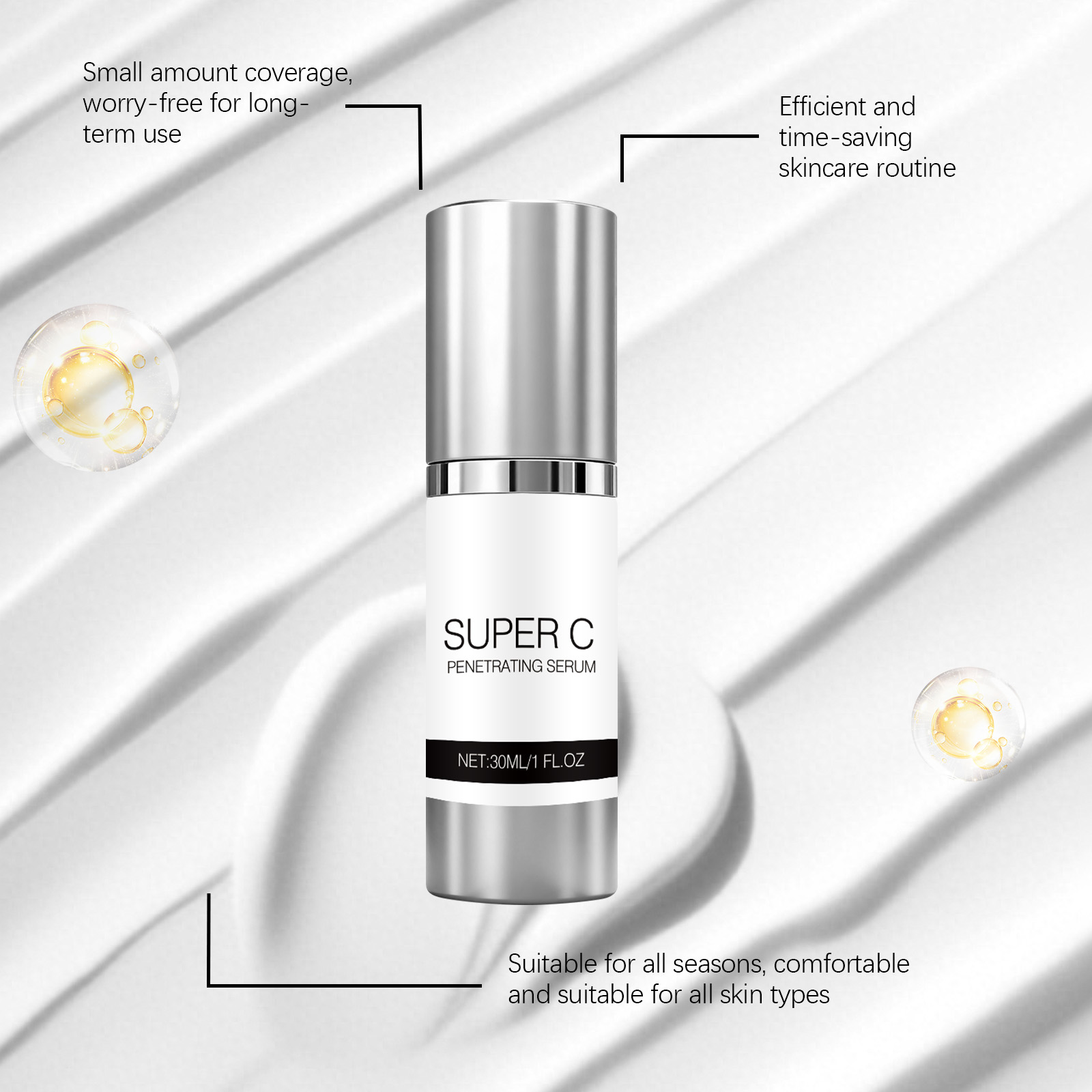 Vitamin C Skin Care Essence Liquid Mild Nourishing Hydrating Soft Comfortable Facial Skin Daily Beauty Care