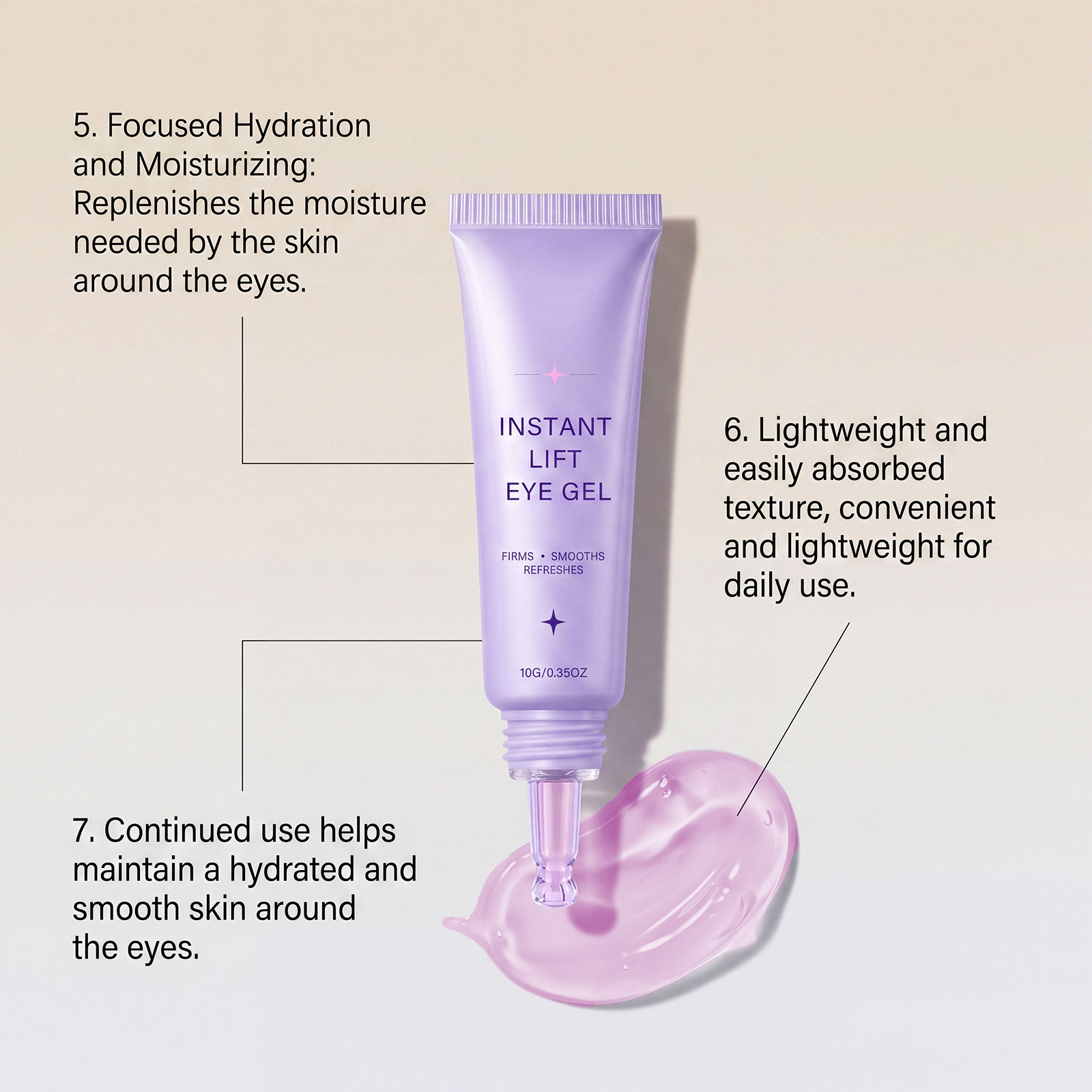 Collagen Eye Cream Mild Moisturizing Light Texture Easy Apply Daily Convenient Skin Care For Orbital