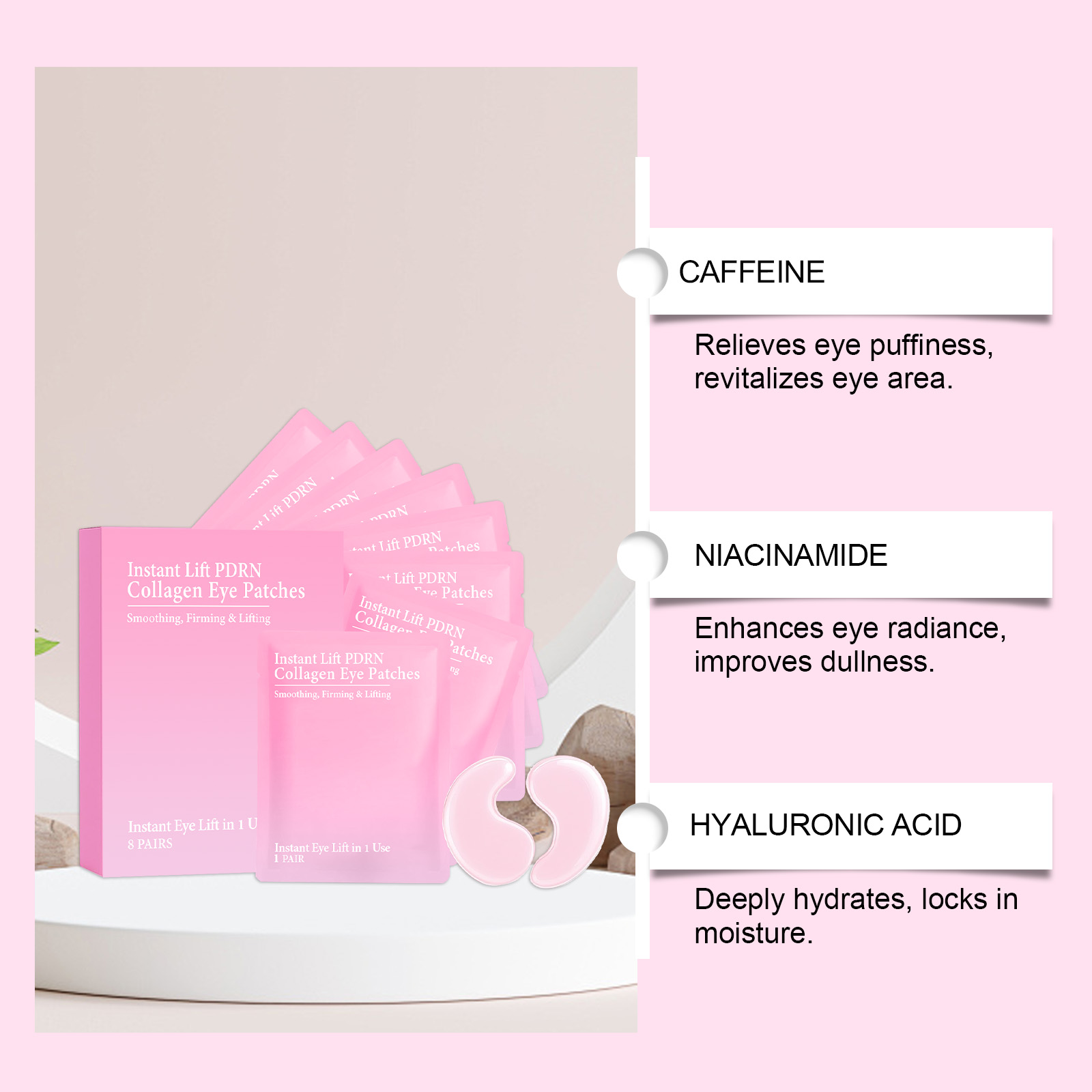 Collagen Eye Mask Mild Gentle Moisturizing Soft Hydrating Brightening Skin Around Eyes Care