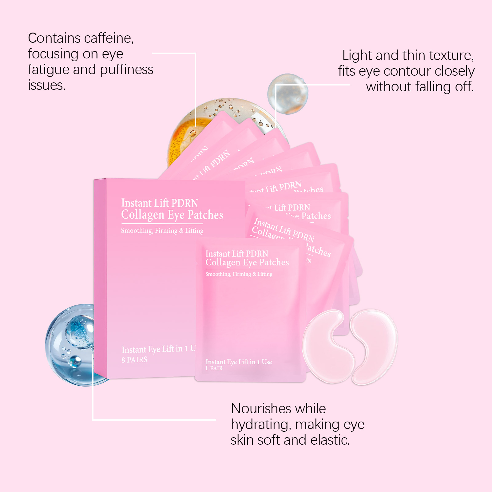 Collagen Eye Mask Mild Gentle Moisturizing Soft Hydrating Brightening Skin Around Eyes Care