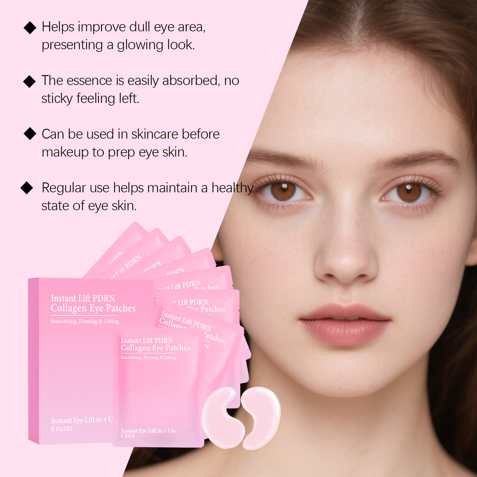 Collagen Eye Mask Mild Gentle Moisturizing Soft Hydrating Brightening Skin Around Eyes Care