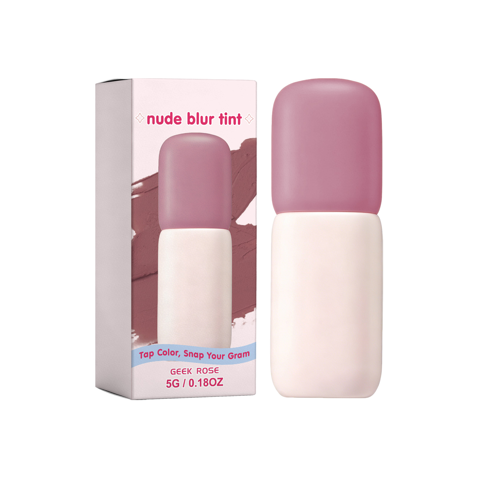 Matte Blush Lip Tint Gray Fig Rose Natural Makeup Effect Long Lasting Moisturizing Hydrating Facial Cosmetics